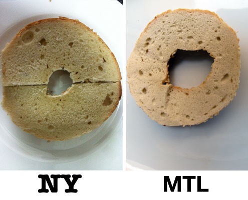 New York bagels versus Montreal bagels