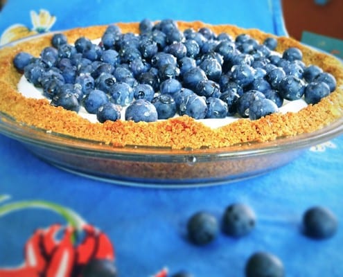Greek Yogurt Icebox Pie with Coriander and Fresh Blueberries