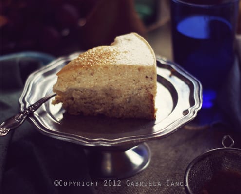 Rosewater and Pear Cheesecake with Multigrain Bottom