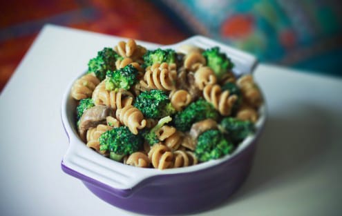 Broccoli and Mushroom Whole Wheat Pasta 
