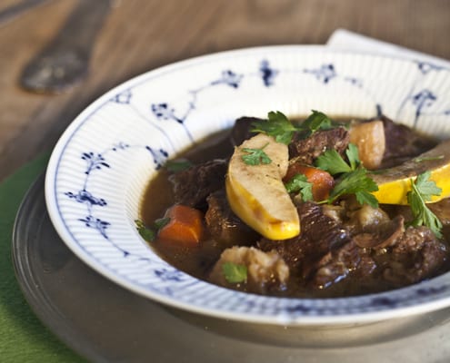 St. Patrick’s Day Stew with Porter and Quince