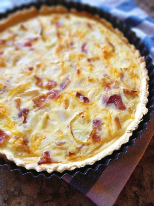 Bacon and Cheddar Tart with Caramelized Onion
