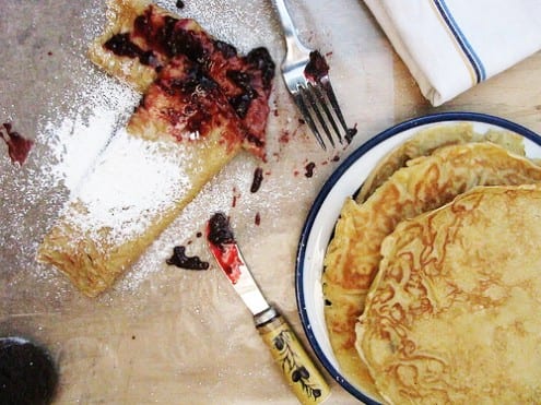 Swedish Pancakes with Blackberry Vanilla Jam