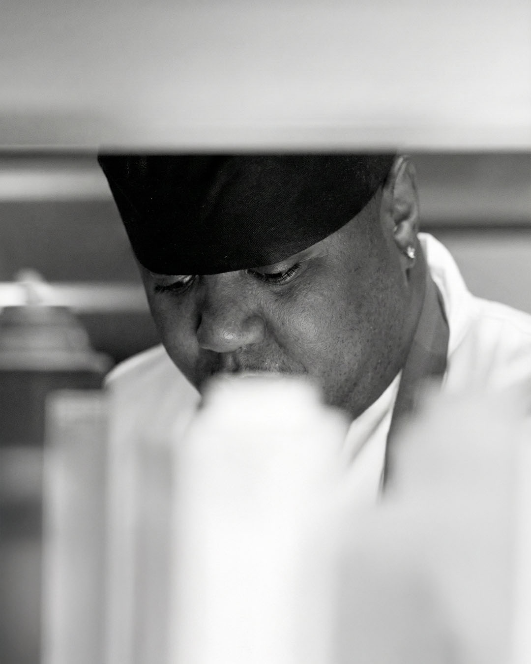 Line cook working in the kitchen