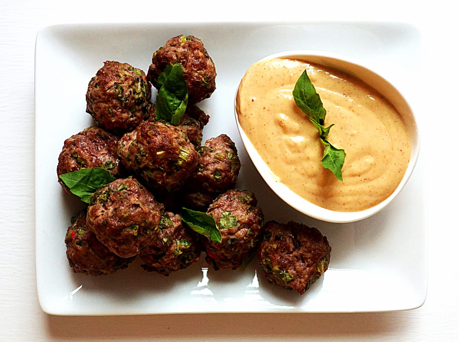 Thai Meatballs With Peanut Satay Dipping Sauce Honest Cooking