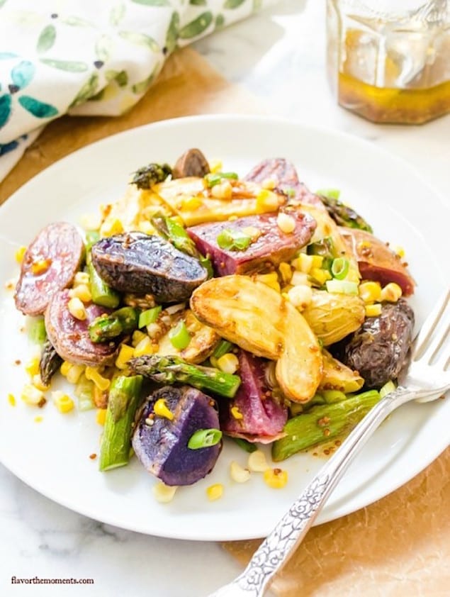 Grilled Potato and Vegetable Salad with Mustard Vinaigrette