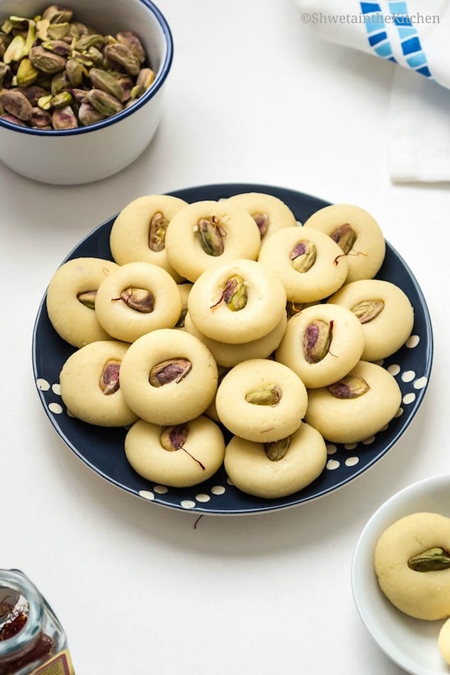 Indian Sweets: Milk Peda with Pistachios