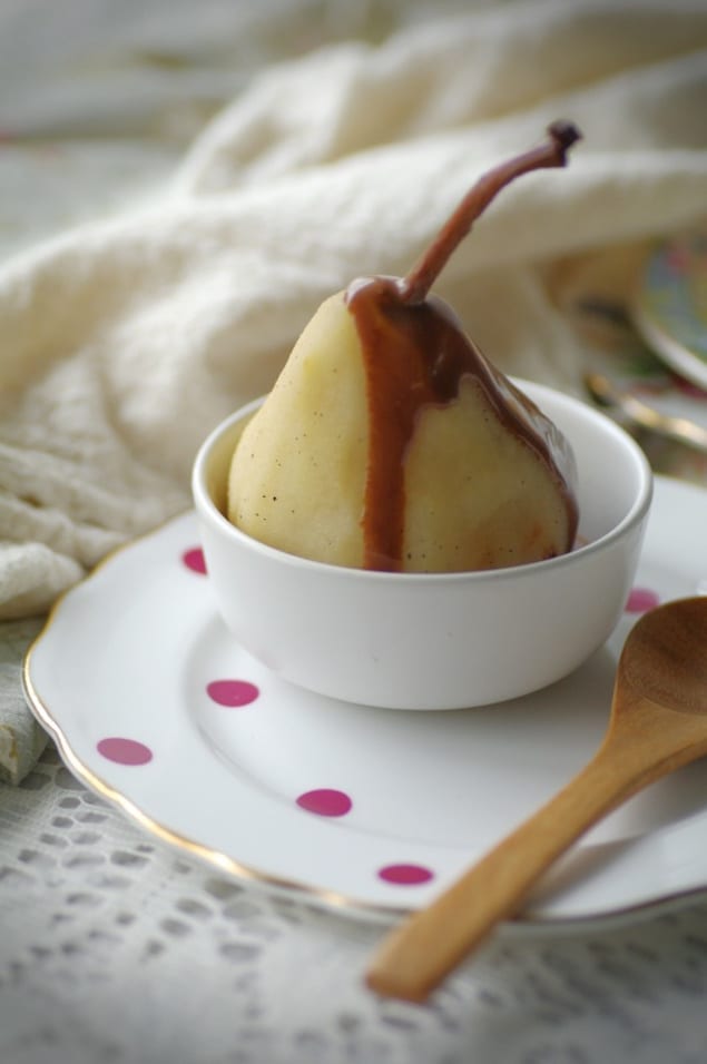 Poire belle Hélène: Poached Pear with Chocolate Sauce – Honest Cooking