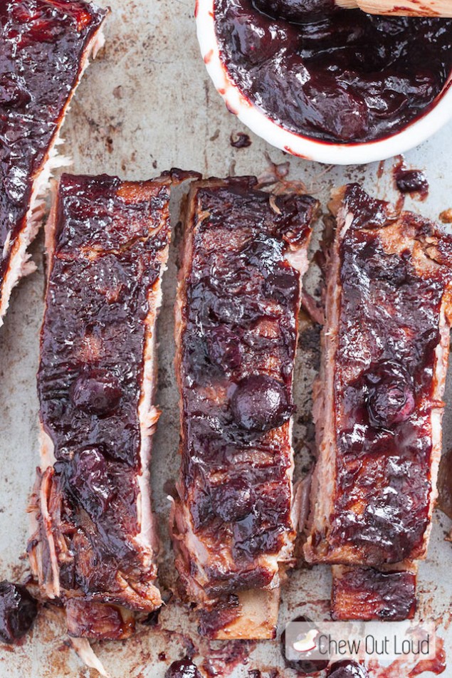 Blueberry Sauced and Baked Ribs