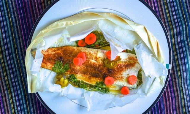 Lime Trout Cooked in Parchment Paper