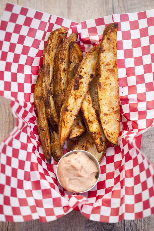 Spiced Potato Wedges and Campfire Sauce