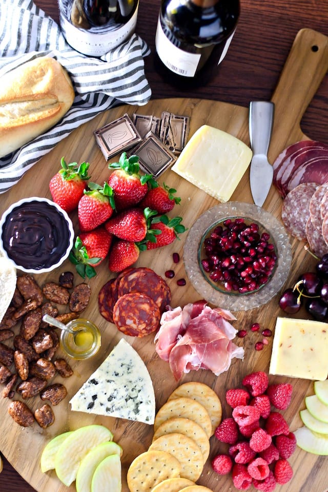 An Epic Valentine's Day Cheese and Chocolate Board