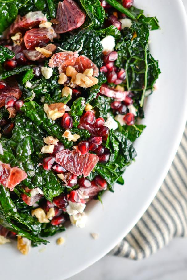 Massaged Kale Salad Topped With Blood Orange and Pomegranate3