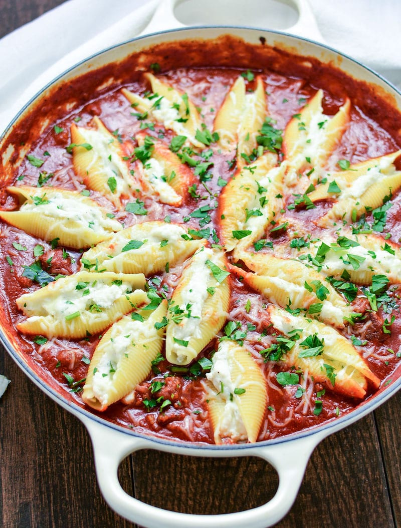 Stuffed Shells in Tomato and Sausage Sauce