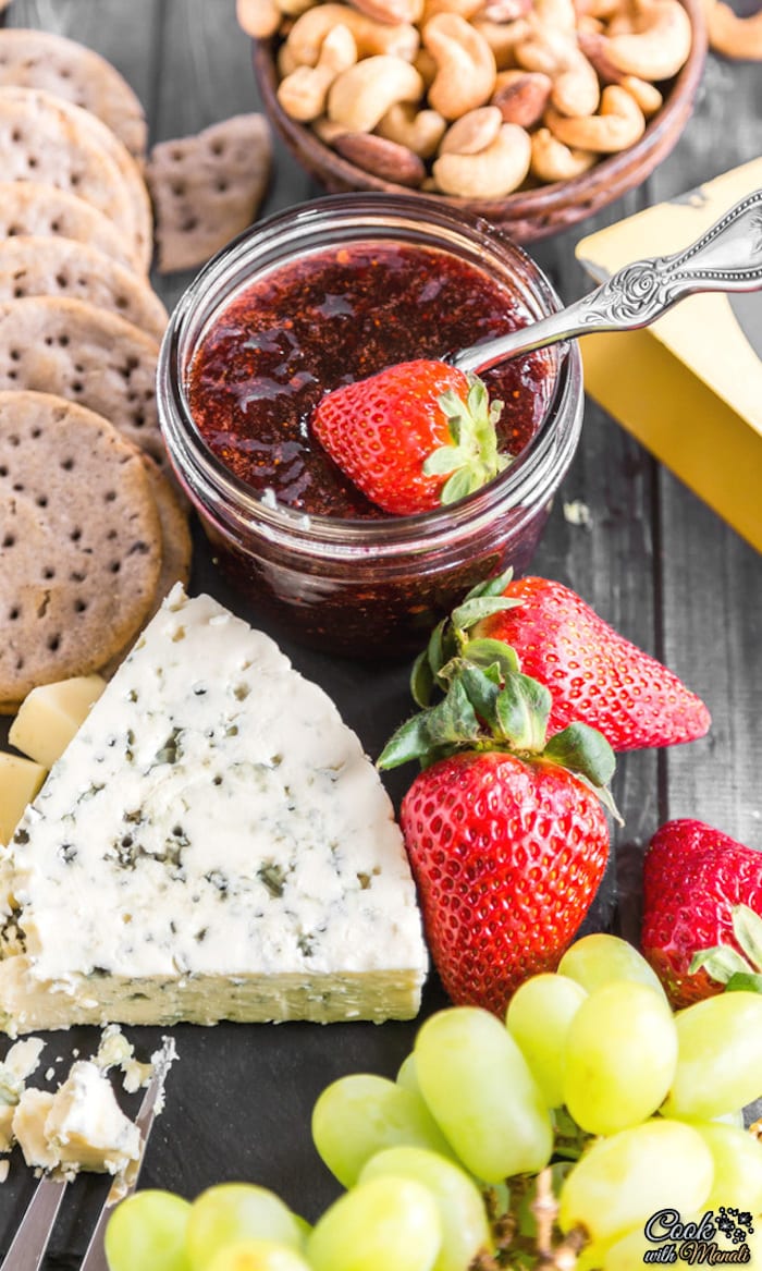 Spicy Balsamic Strawberry Jam Cheese Board