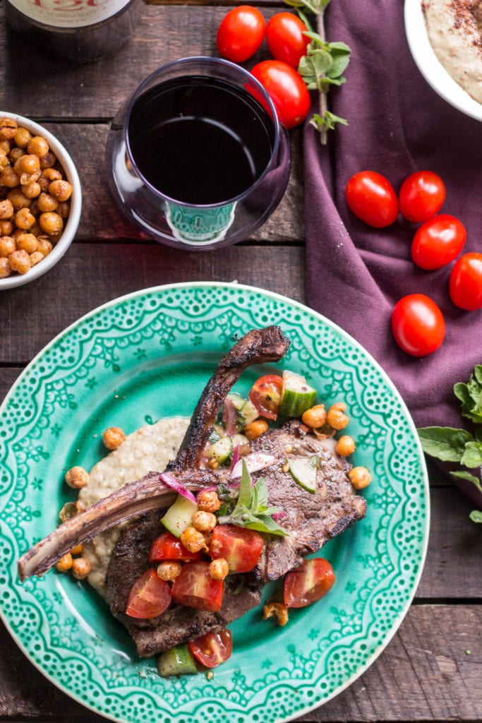 Grilled Lamb with Eggplant and Crispy Chickpeas