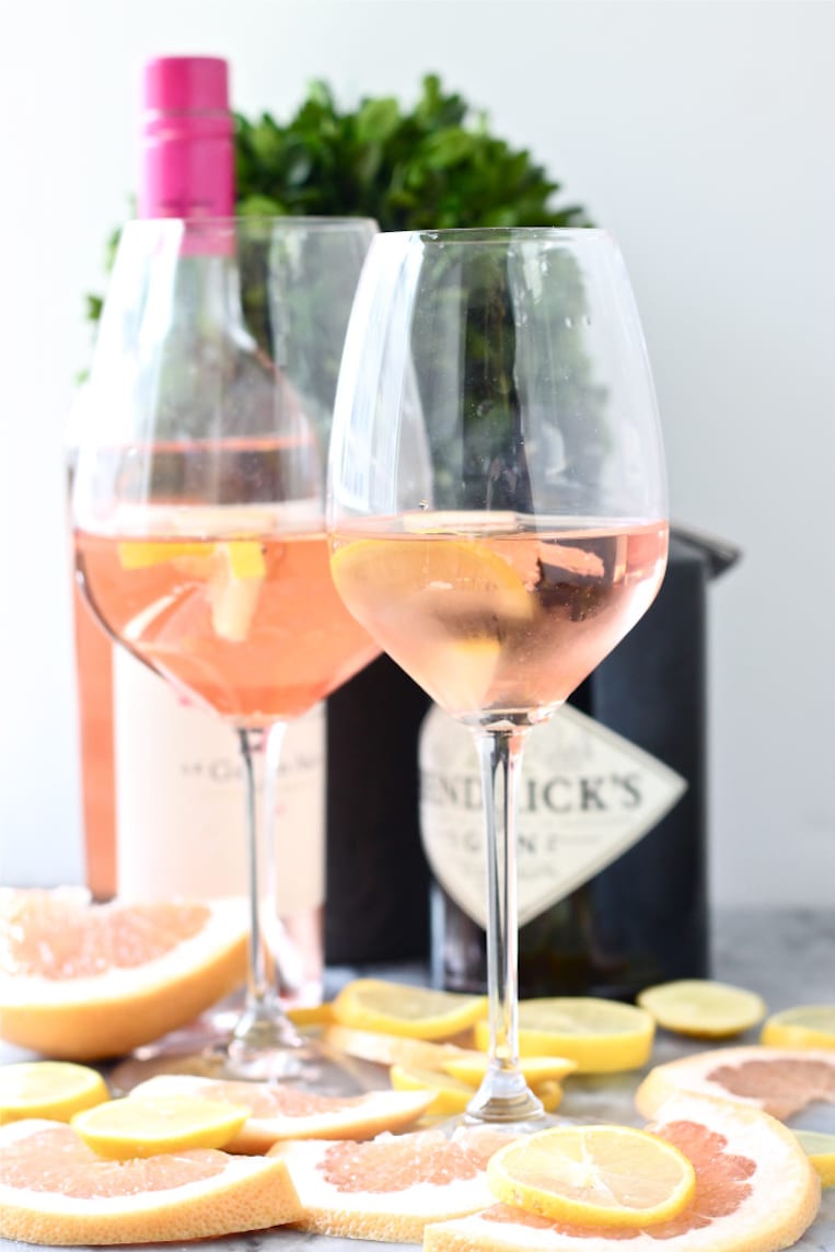 Gin and Rosé Grapefruit Cocktail