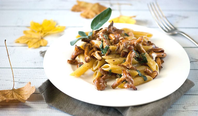 Bacon and Sage Pasta with Chanterelles