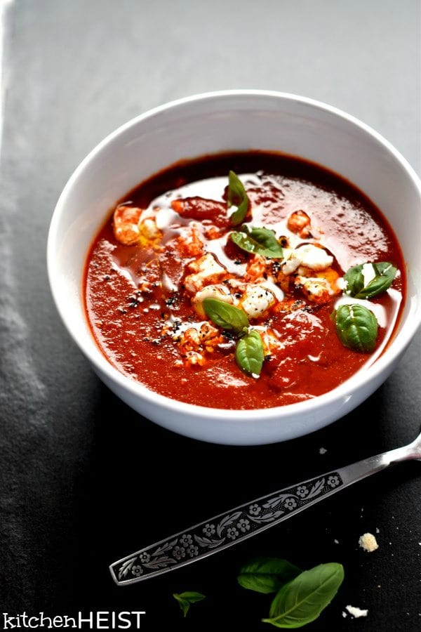 Chilled Roasted Red Pepper and Goat's Cheese Soup WM