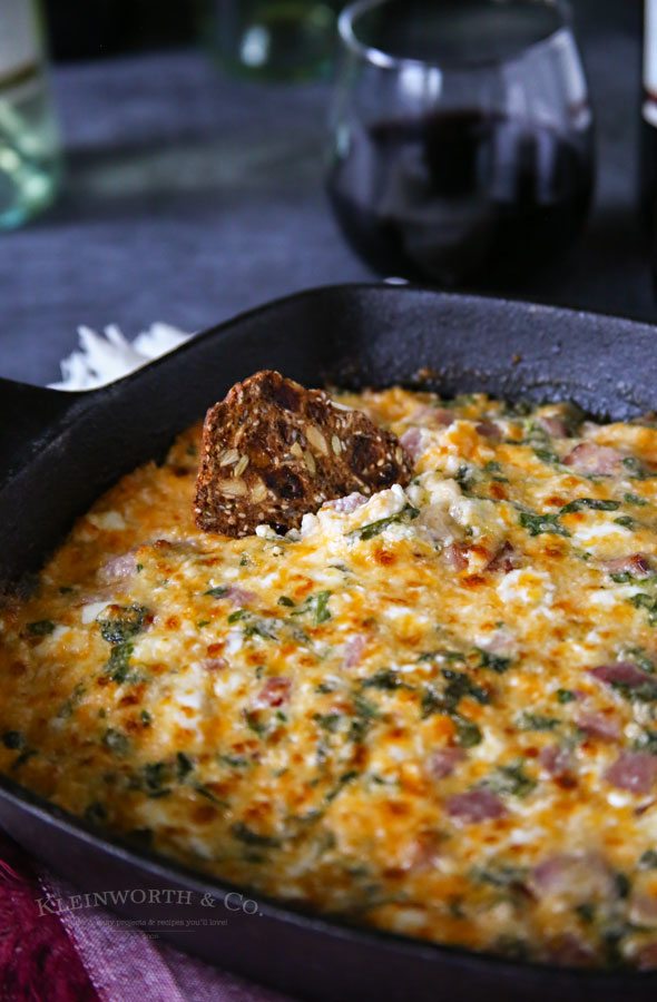 Warm Ham and Cheese Spinach Dip