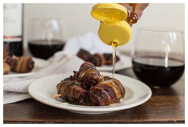 Bacon-Wrapped Manchego Dates with Honey