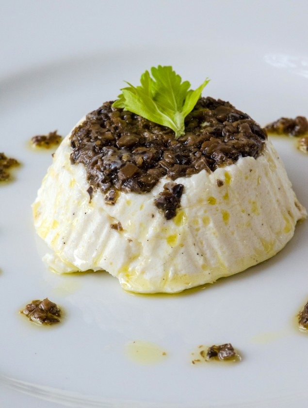 Sformatino di Ricotta with Black Truffle Sauce