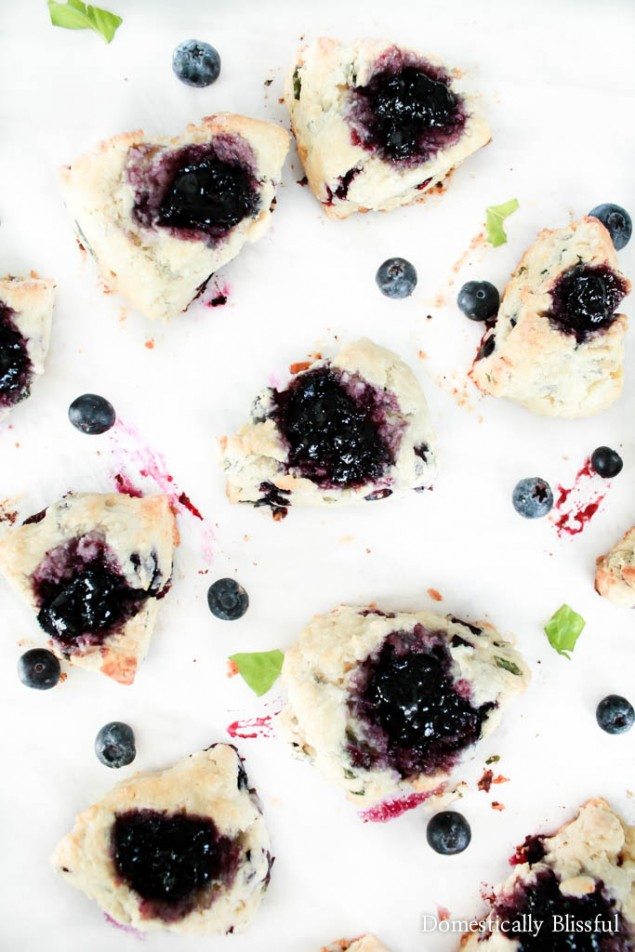 Basil Goat Cheese and Blueberry Scones