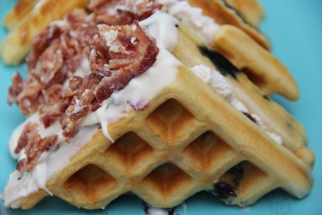 Blueberry Waffle Ice Cream Sandwiches