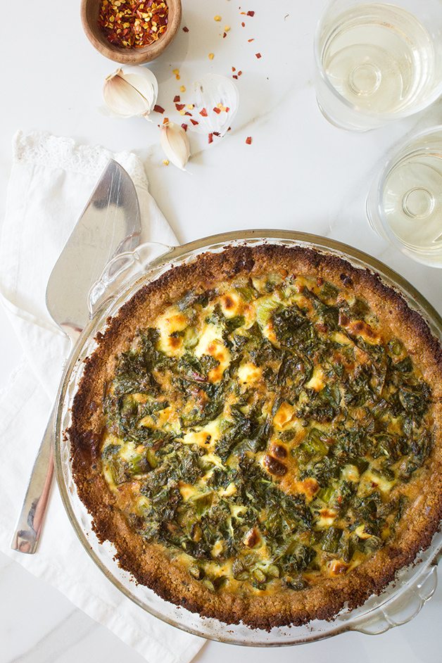 National Pinot Grigio Day: Kale, Asparagus, & Chèvre Quiche
