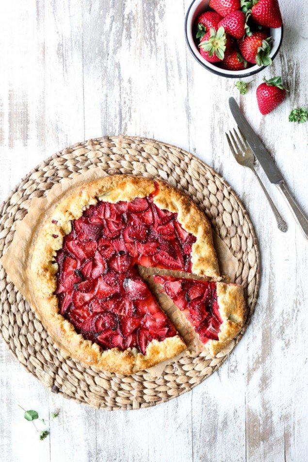 Strawberry Galette with a Basil Crust