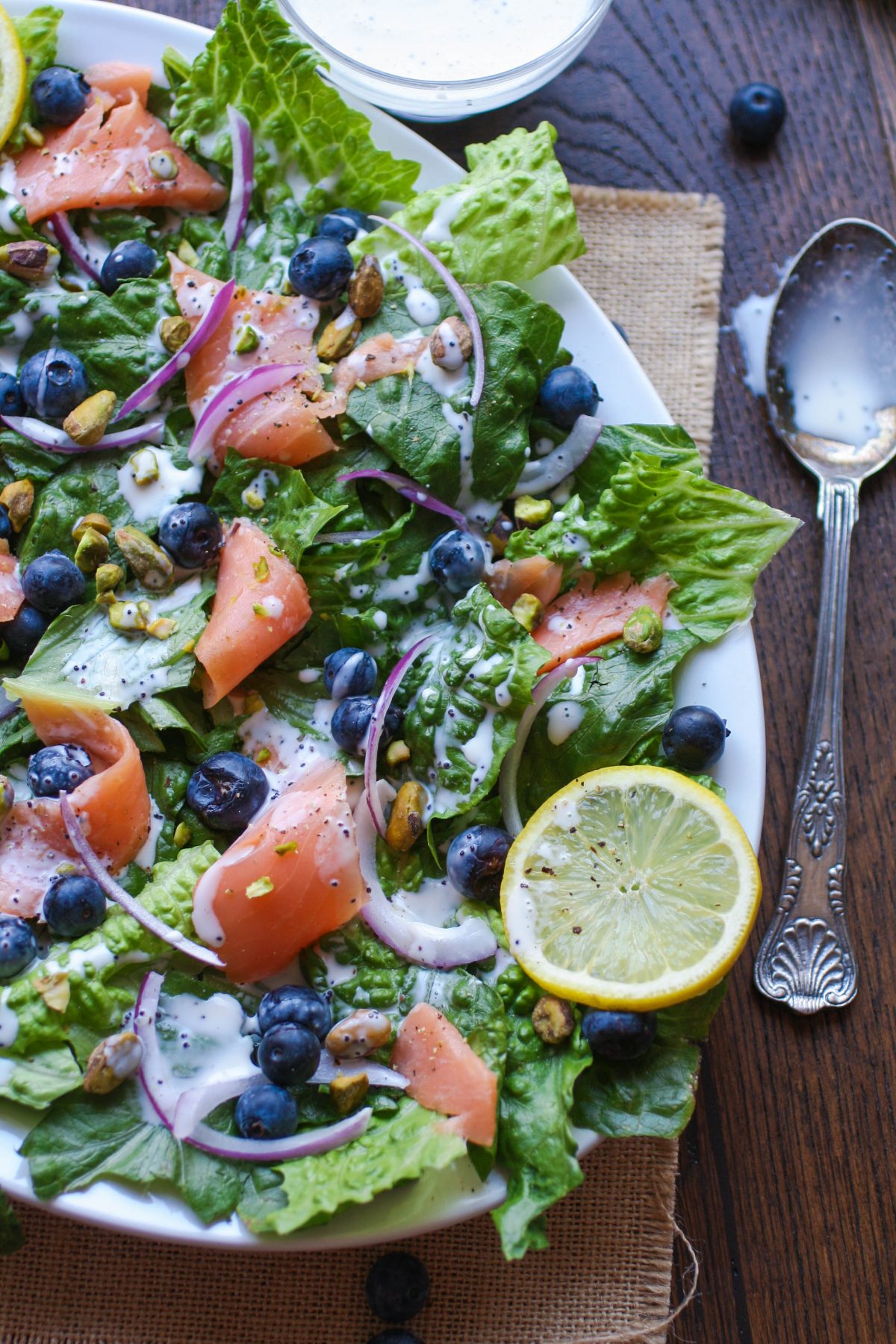 Smoked Salmon and Blueberry Salad with Lemon Poppy Dressing