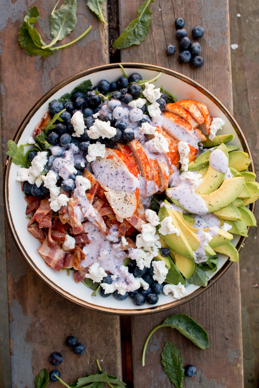 Roast Chicken Salad with Avocado and Blueberries