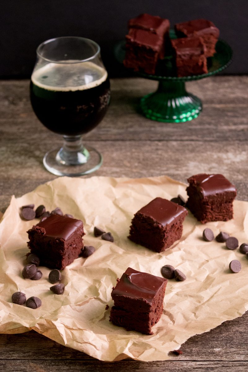 Stout Beer Brownies with Ganache
