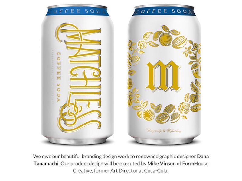 Matchless Coffee Soda can branding, provided by the Matchless team