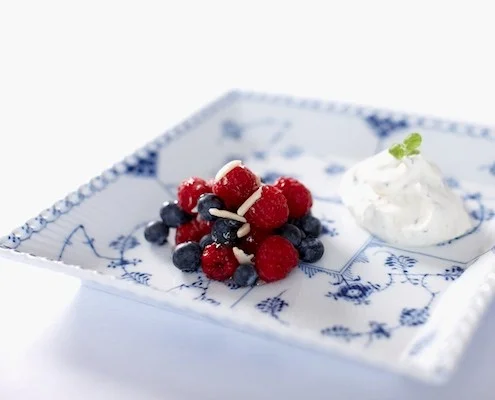 Fresh Berry Salad With Vanilla Yoghurt And Almonds - Photo By Mads Damgaard