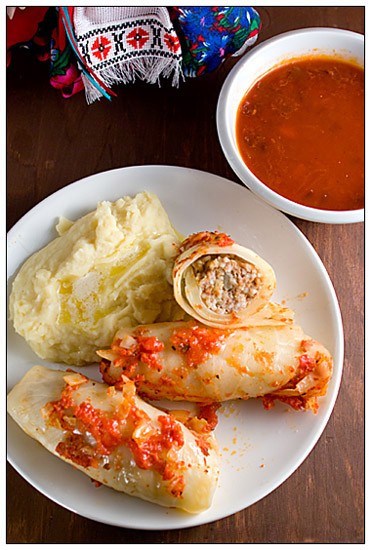 Cabbage Rolls with Mash Potatoes