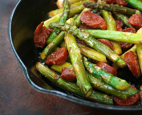 Asparagus with Spanish Chorizo Sausage