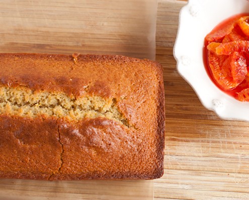 blood orange cake with blood orange compote