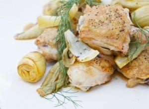 Chicken, Fennel, and Artichoke Fricassee