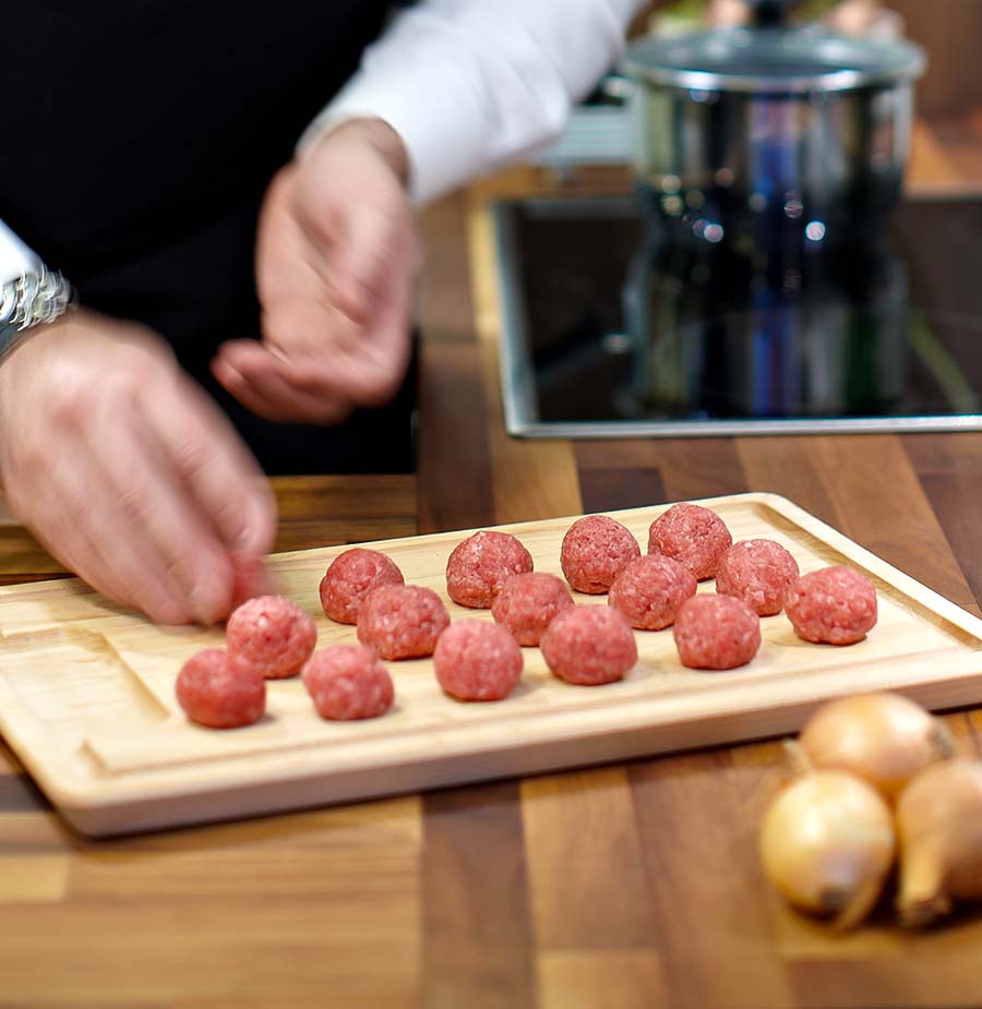 How to Roll Swedish Meatballs
