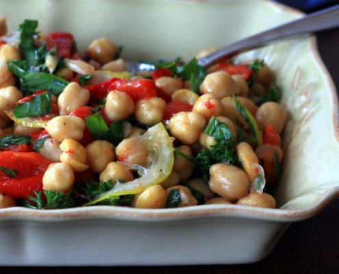 Memorial Day Side: Lemon Chickpea Salad With Roasted Red Peppers ...