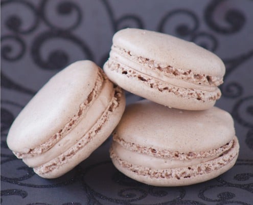 a trio of nut free macarons