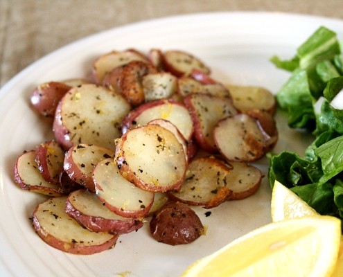 The Perfect Side: Lemony Potato Coins - Honest Cooking