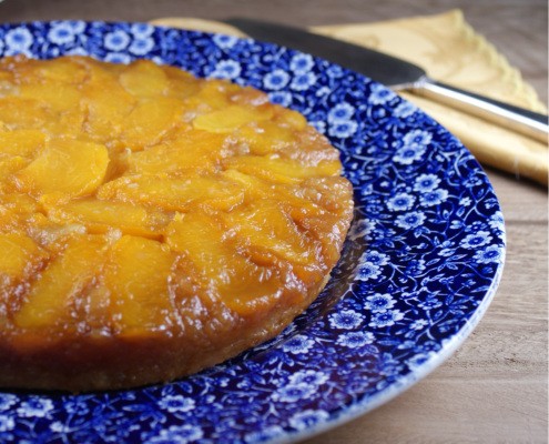 Summertime Peach Upside-Down Almond Cake