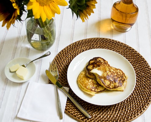 Cornmeal Pancakes with fresh corn