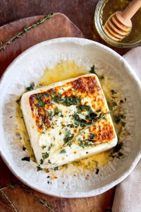 Grilled Feta Cheese with Honey and Thyme