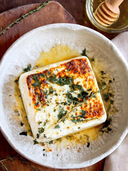 Grilled Feta Cheese with Honey and Thyme