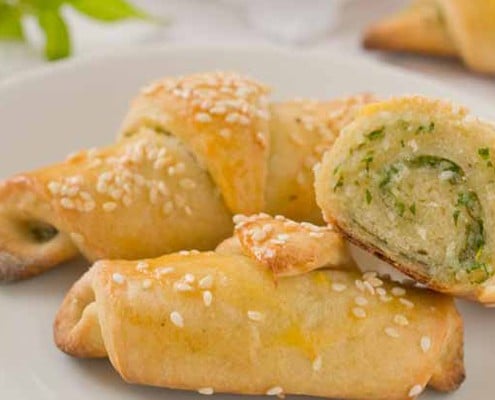 Basil and pecorino croissants