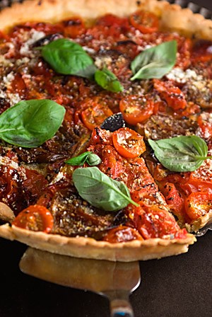 Roasted Tomato Basil Tart