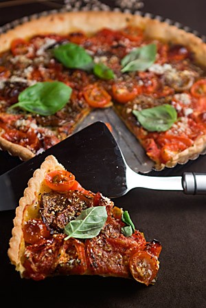 Roasted Tomato Basil Tart